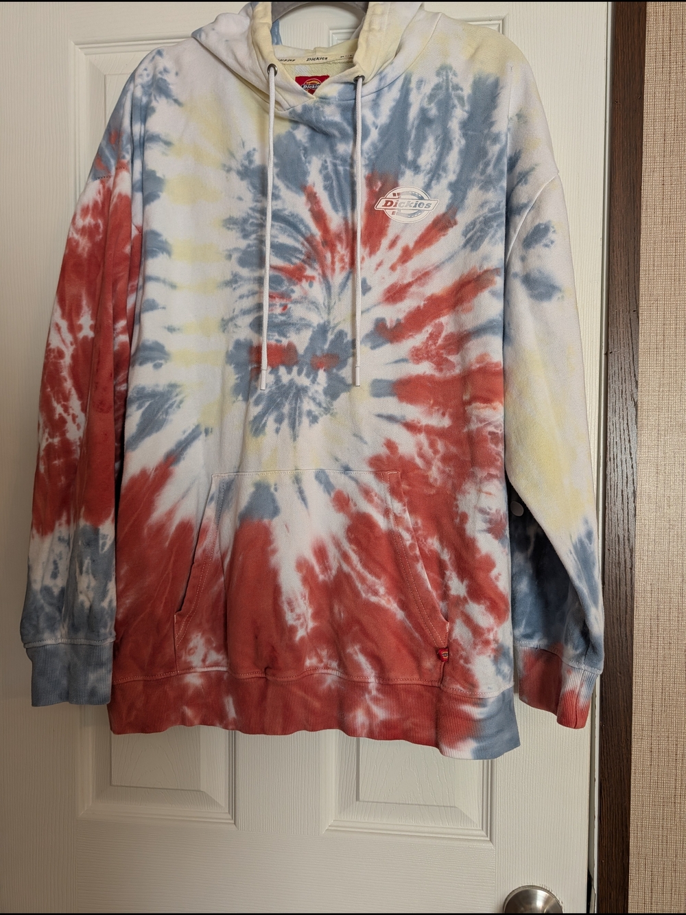 Dickies Red Blue Yellow Spiral Tie-Dye Oversized Hoodie